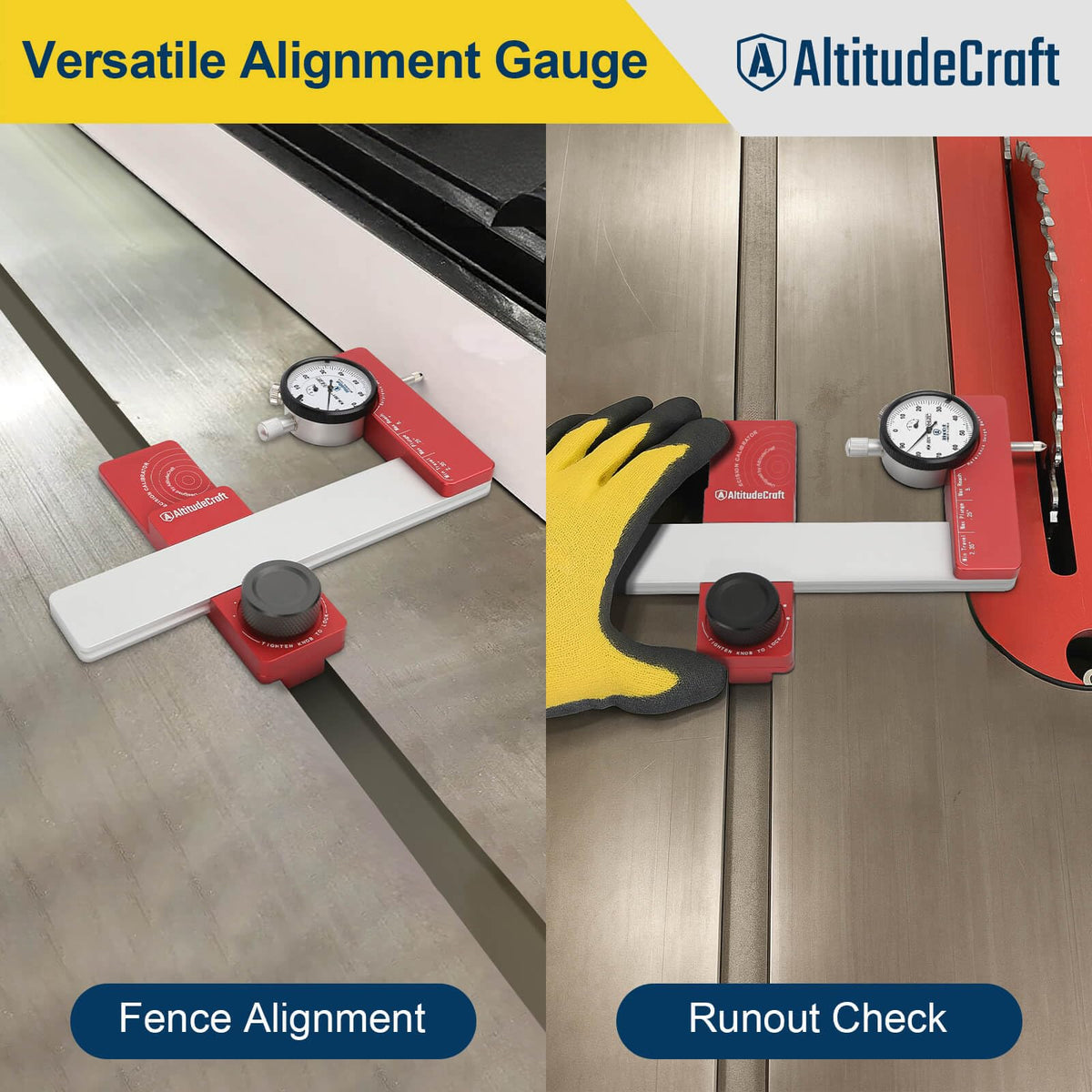 Table Saw Alignment Gauge with 0.001-Inch Dial Indicator O5382