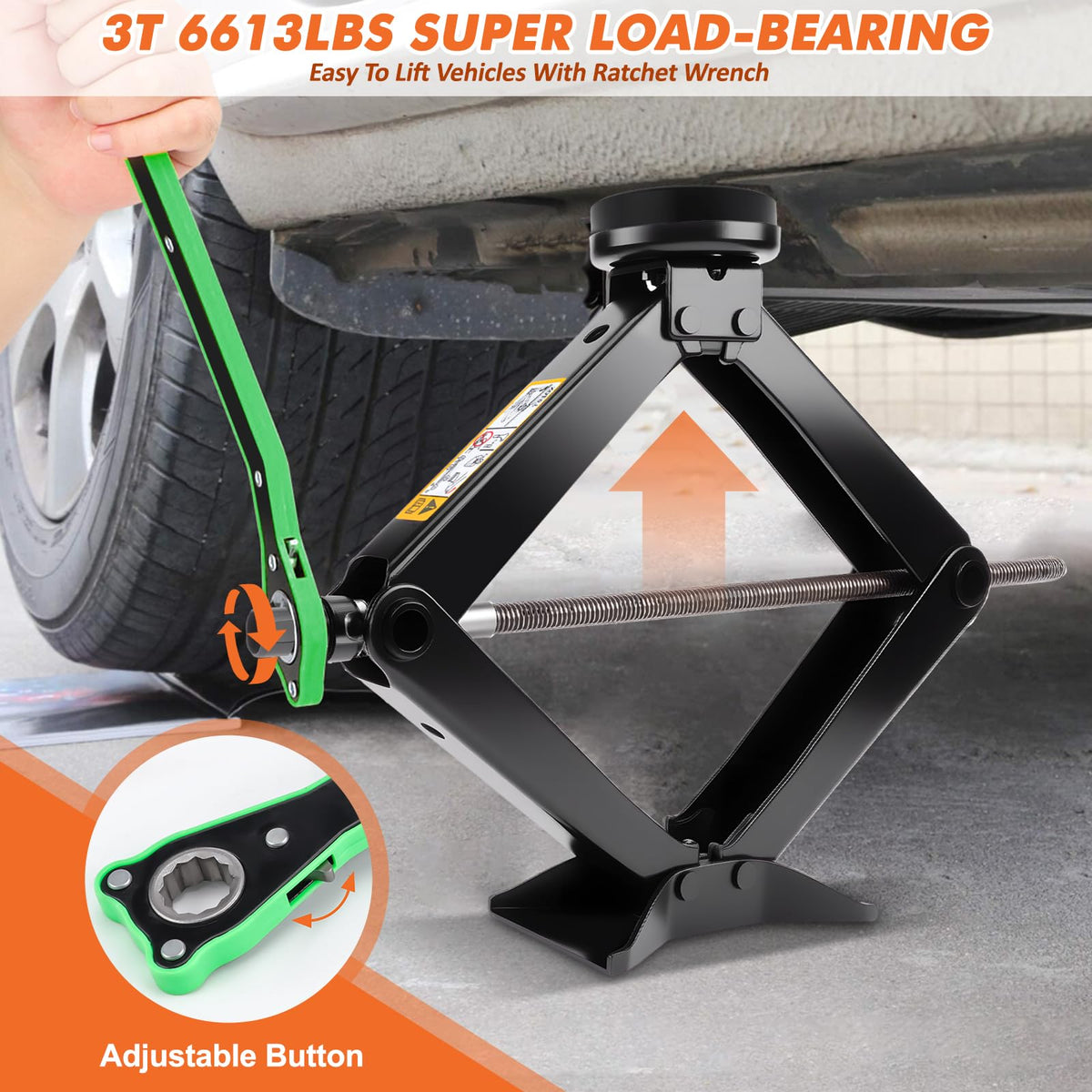 3 Ton Portable Scissor Jack Kit M269473