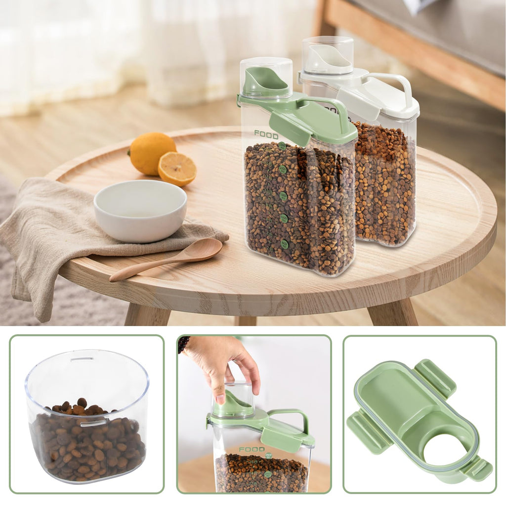 Airtight Pet Food Storage Container with Measuring Cups A568859
