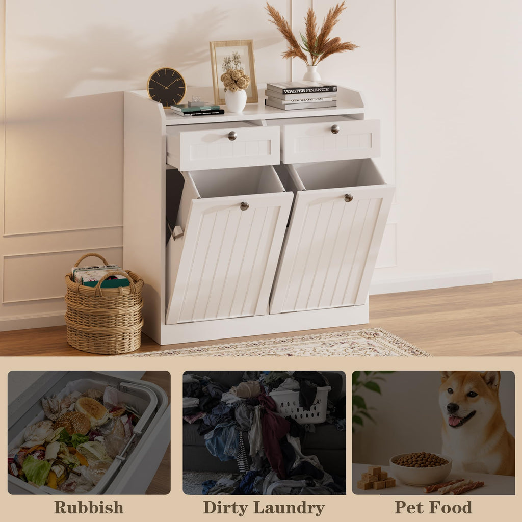 8 Gallon Double Tilt Out Trash Can Cabinet T296