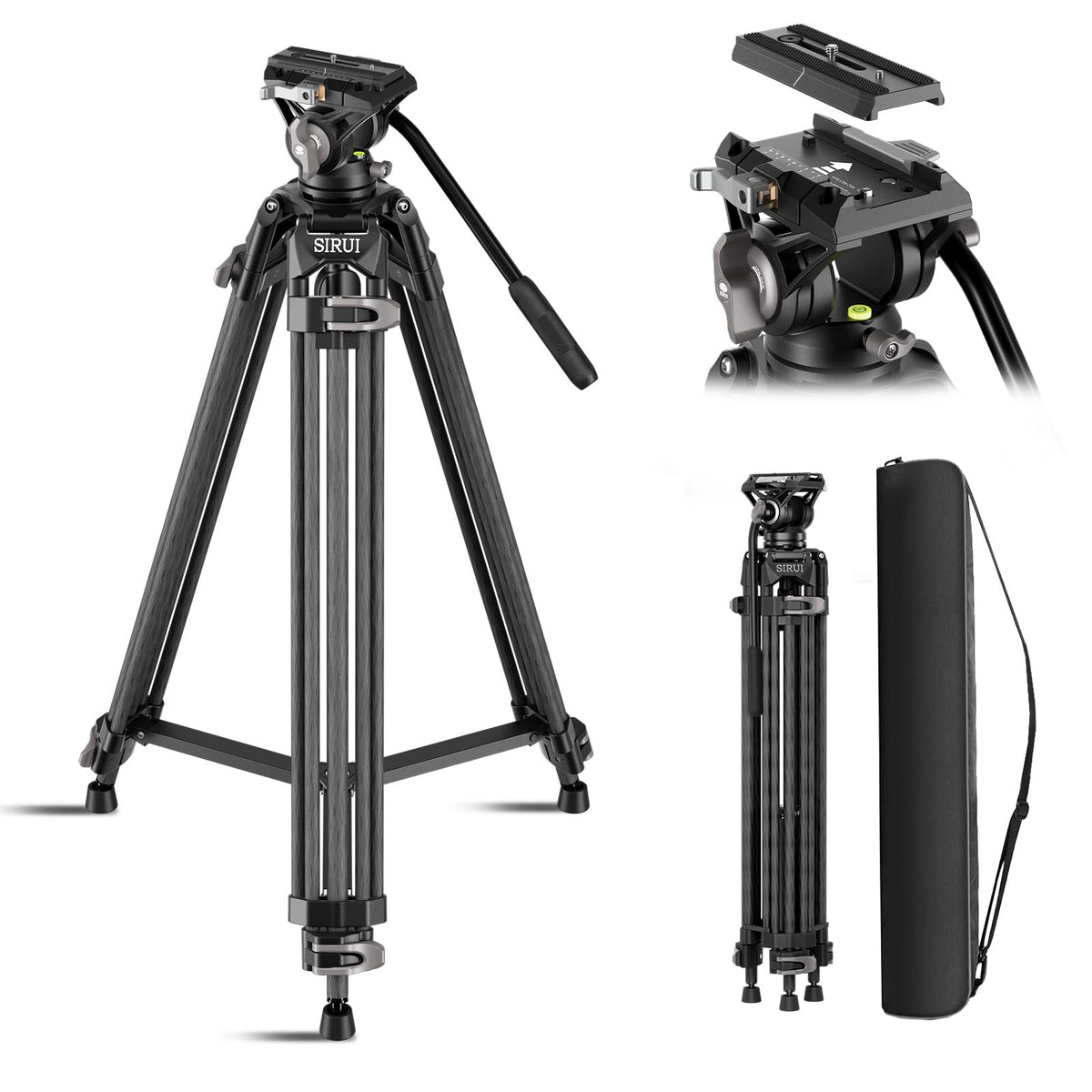 Carbon Fiber Heavy Duty Video Tripod Z40388