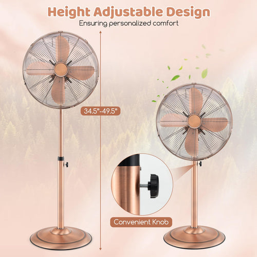 16" Metal Pedestal Fan with Adjustable Height T170498