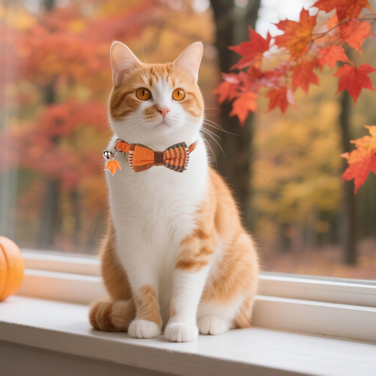 Orange Plaid Cat Collar M716