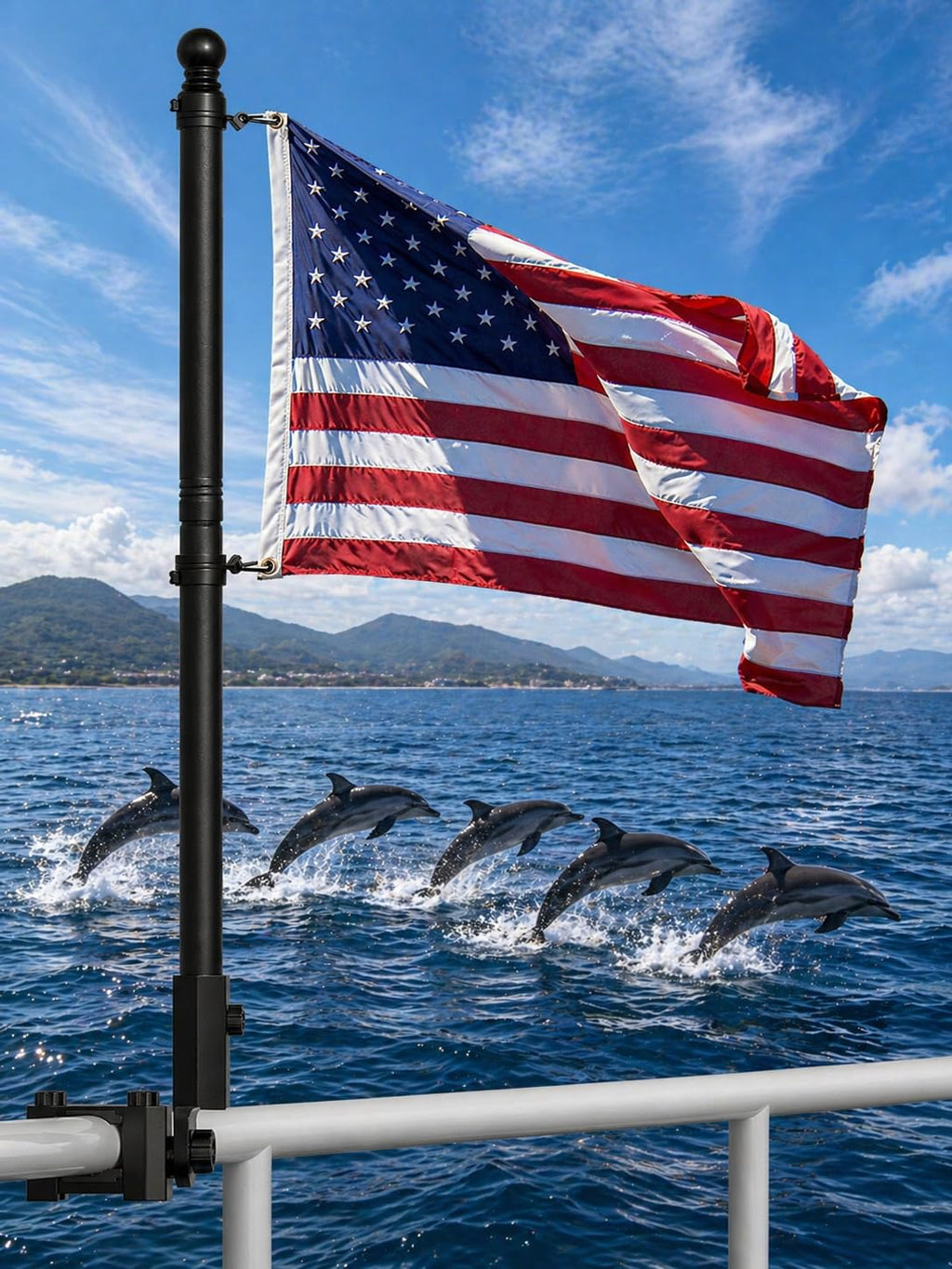 2.5FT Stainless Steel Boat Flag Pole Kit S2227