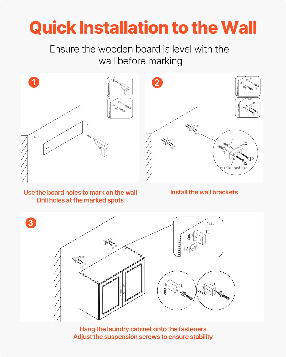 White 2-Tier Wall Mounted Cabinet with Adjustable Shelf X582