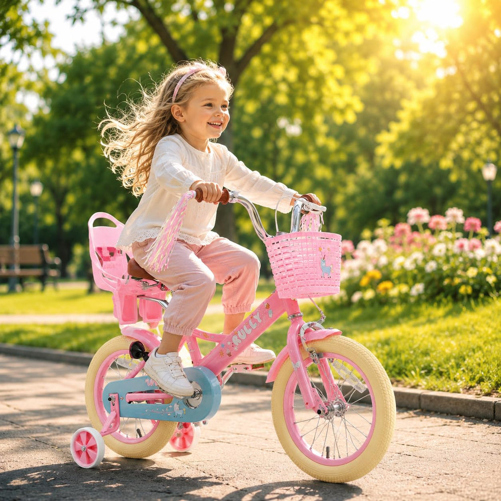 Kids Bike with Training Wheels & Basket B696661
