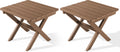 Small Folding Outdoor Side Table Set of 2 Brown E242