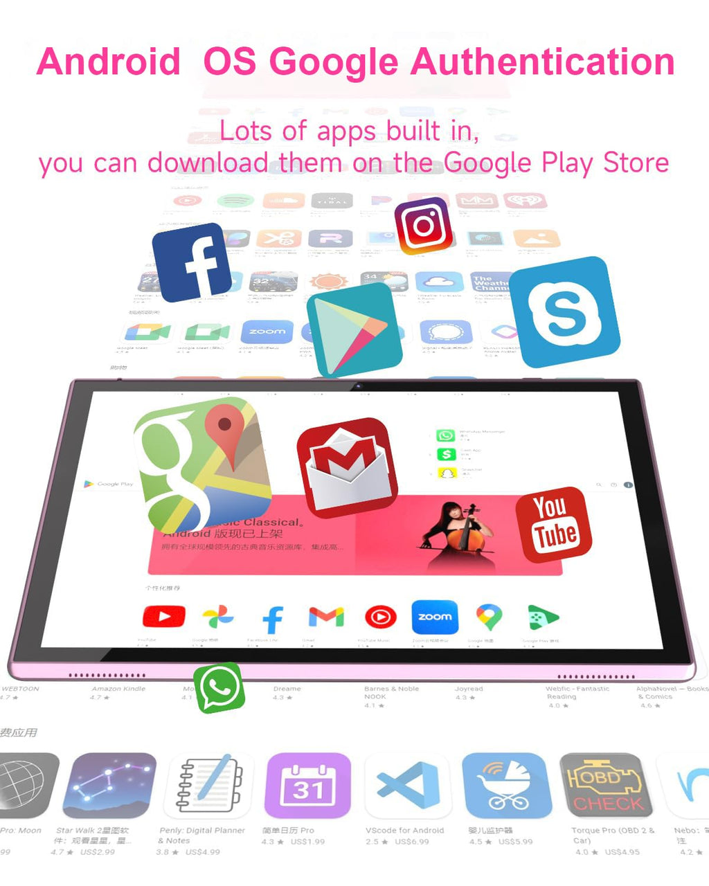 10 Inch Android Tablet with 32GB ROM 2GB RAM Y322425