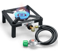 Single High Pressure Propane Camp Stove with Adjustable Regulator and Hose A8279