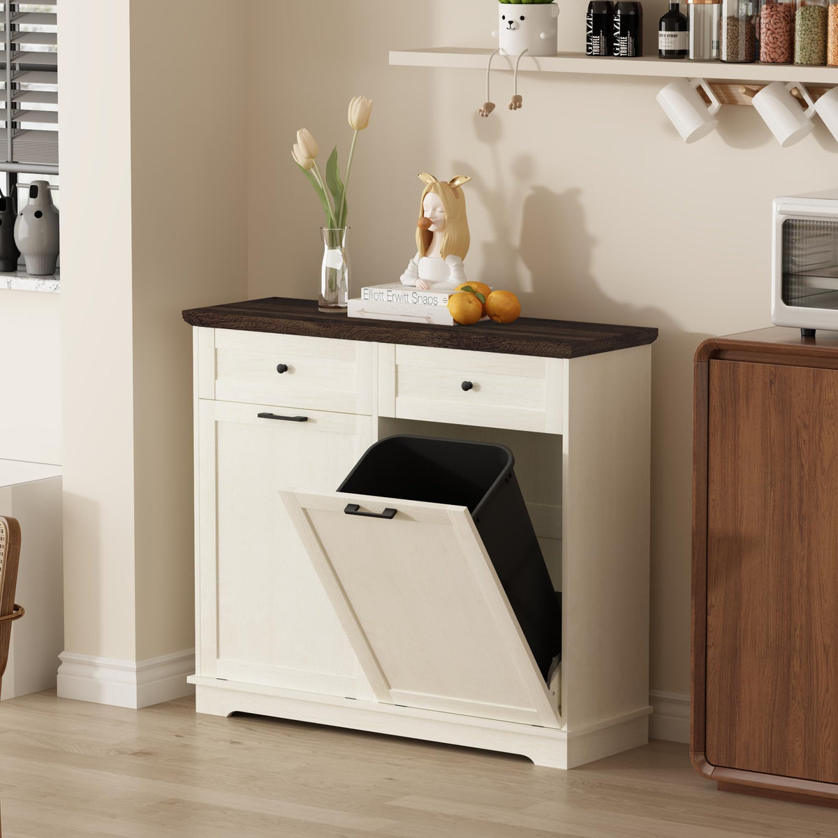 20 Gallon Wood Trash Can Cabinet D525208