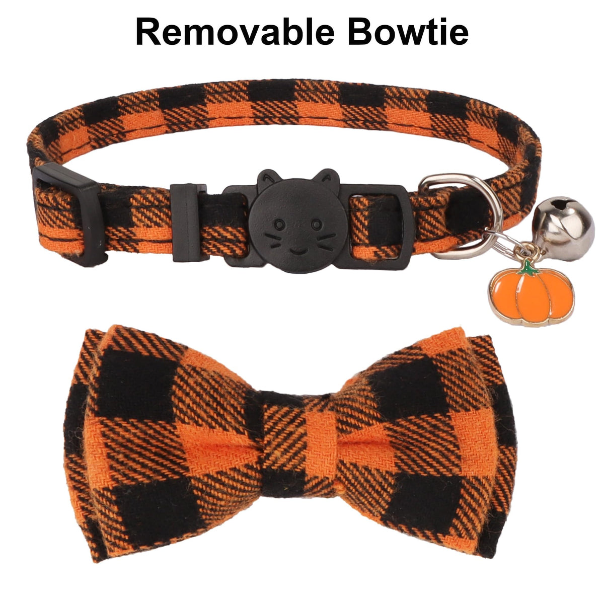 Orange Plaid Cat Collar M716