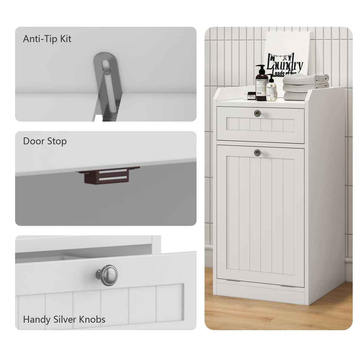 8 Gallon Double Tilt Out Trash Can Cabinet T296