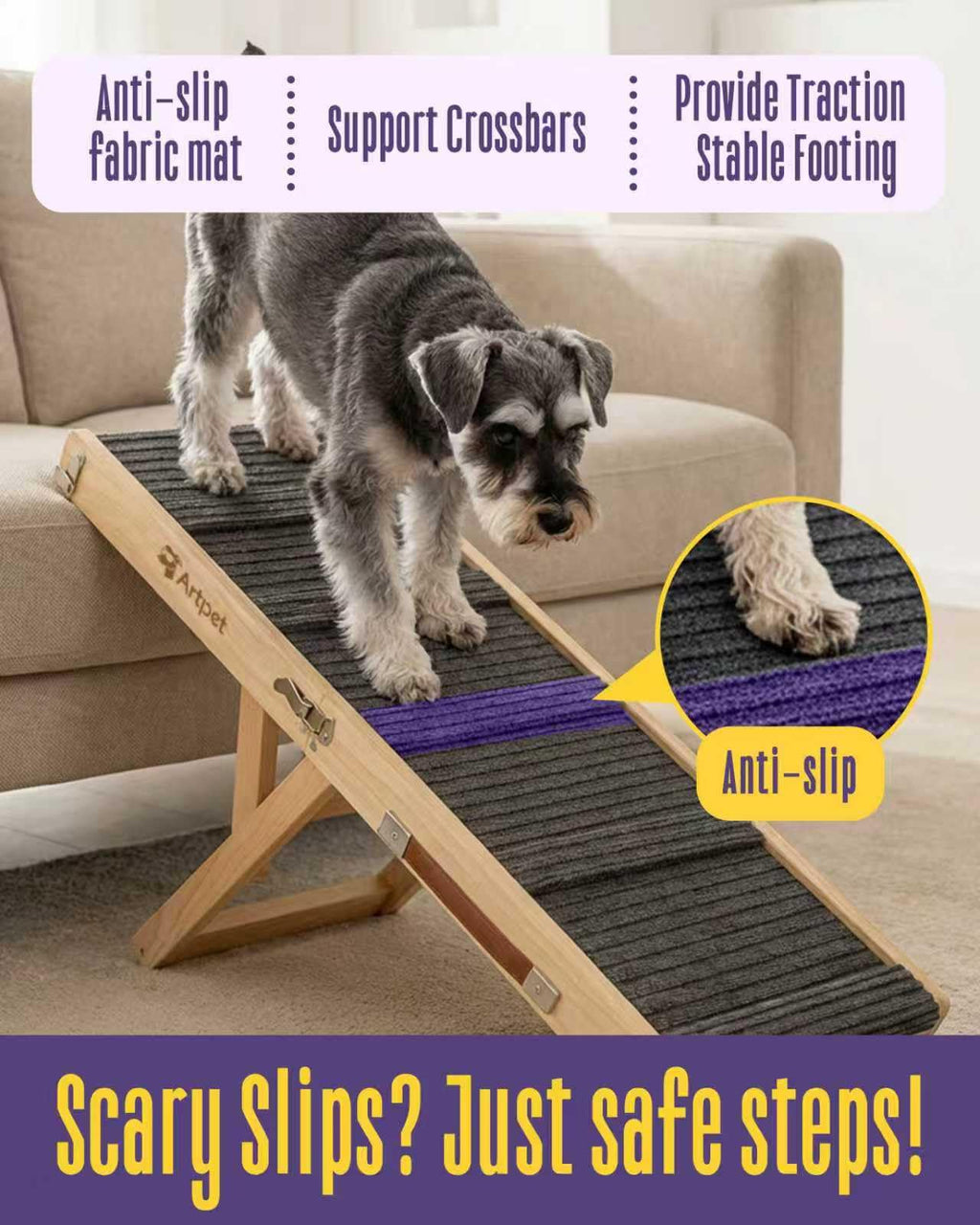 Adjustable Wooden Dog Ramp M1446