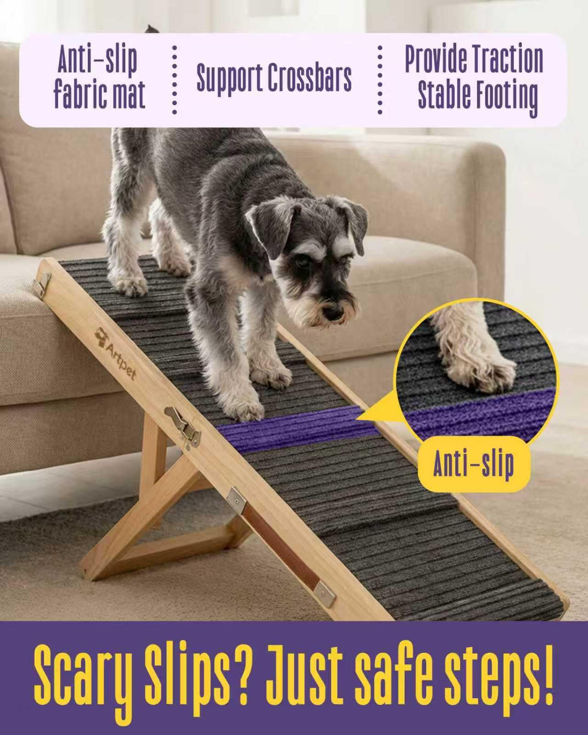 Adjustable Wooden Dog Ramp M1446
