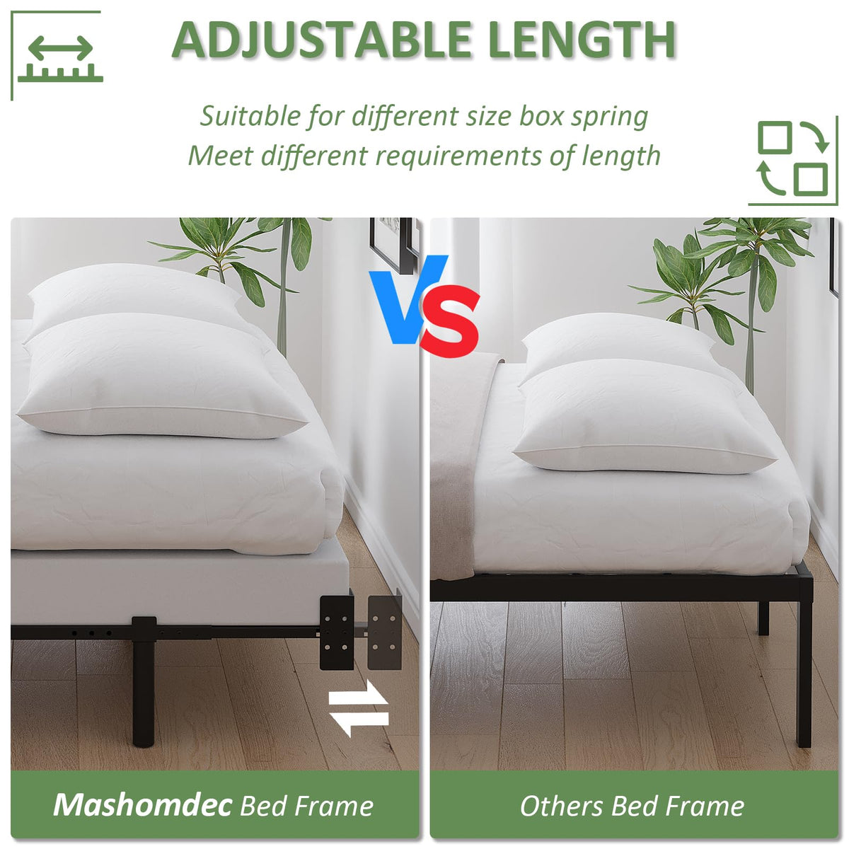 Queen Size Black Metal Bed Frame R248