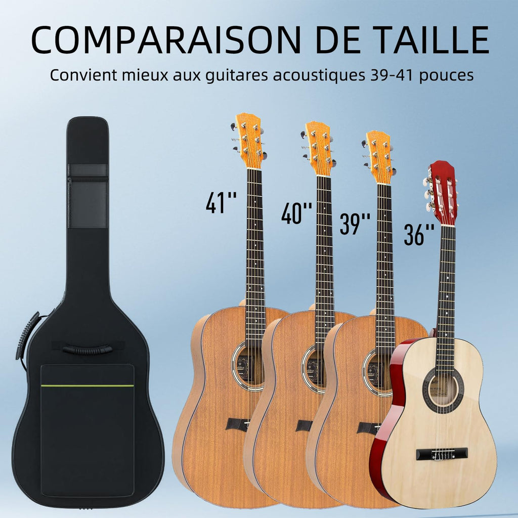Black Acoustic Guitar Gig Bag with 0.35 Inch Foam Padding F251911