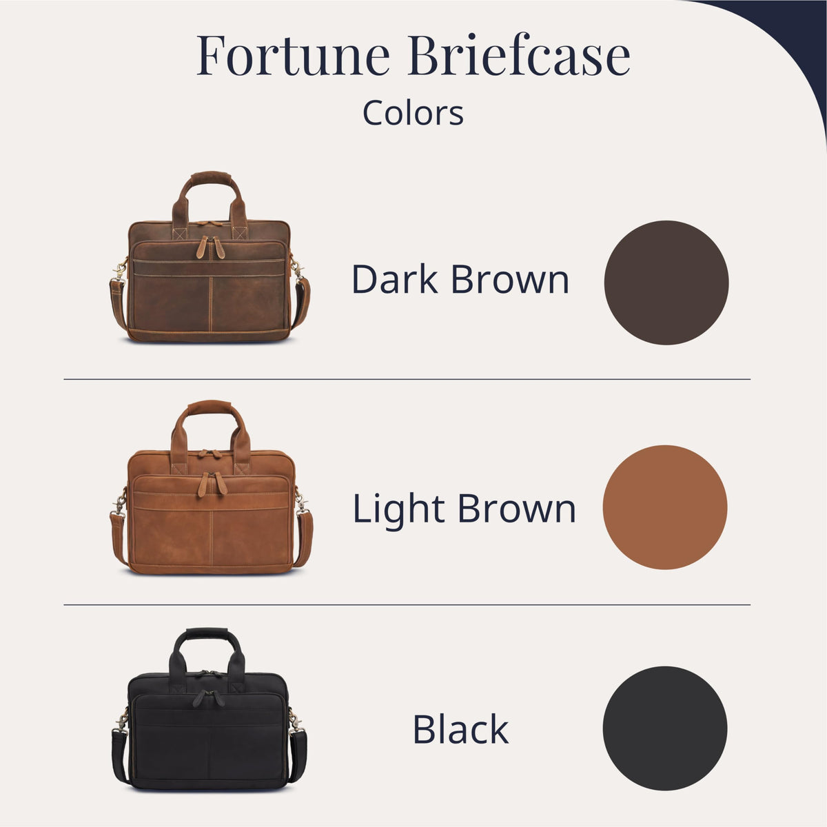 Full-Grain Leather Laptop Briefcase S889