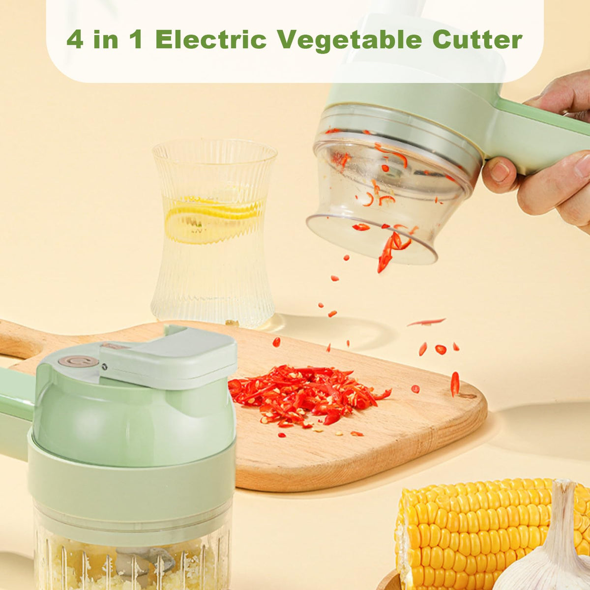 4 in 1 Portable Electric Vegetable Cutter Set M35022