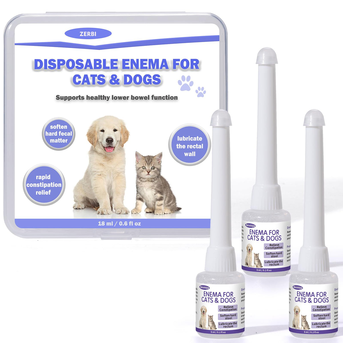 Disposable Enema for Cats & Dogs 6mL (3 Pack) I62939