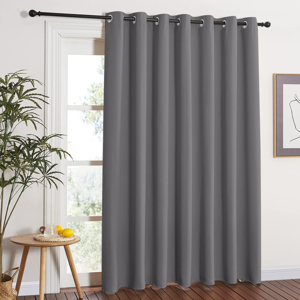 Grey Blackout Curtains 84 inch 1 Panel S624942