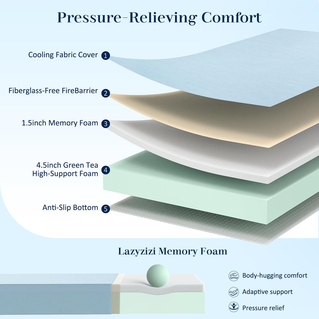 6 Inch Cooling Memory Foam Folding Mattress N255822