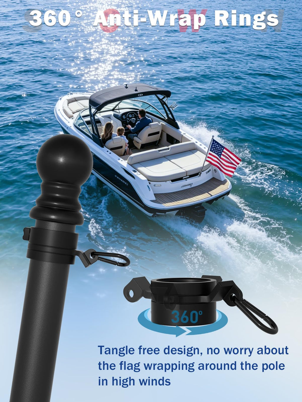 2.5FT Stainless Steel Boat Flag Pole Kit S2227