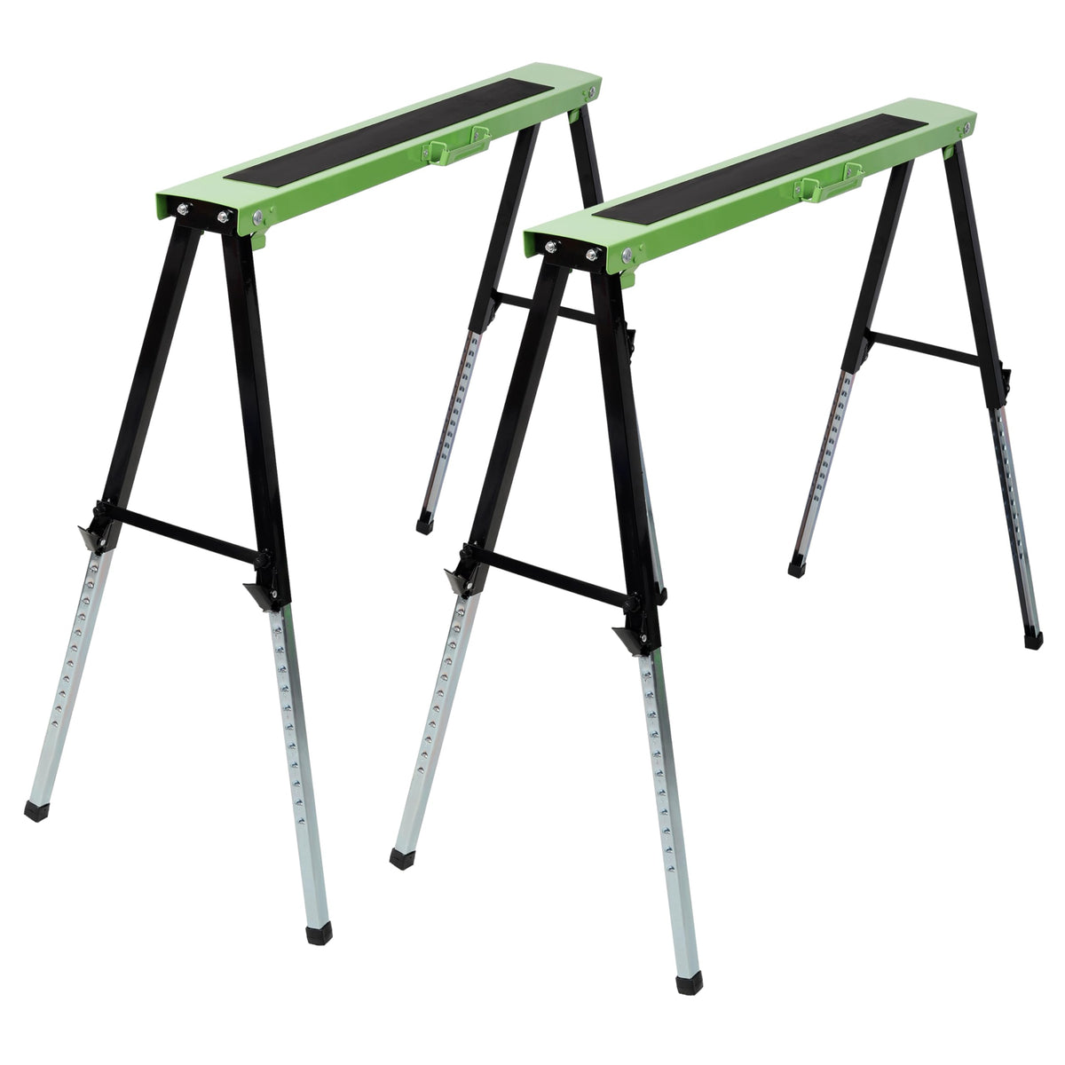 Heavy Duty Folding Saw Horses 2-Pack Adjustable Steel Frame A6576