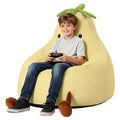 Yellow Faux Rabbit Fur Memory Foam Bean Bag Chair P897