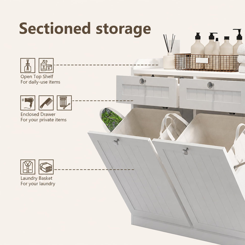 8 Gallon Double Tilt Out Trash Can Cabinet T296