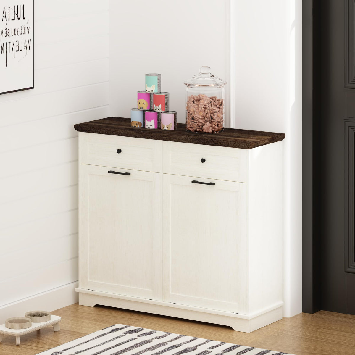 20 Gallon Wood Trash Can Cabinet D525208