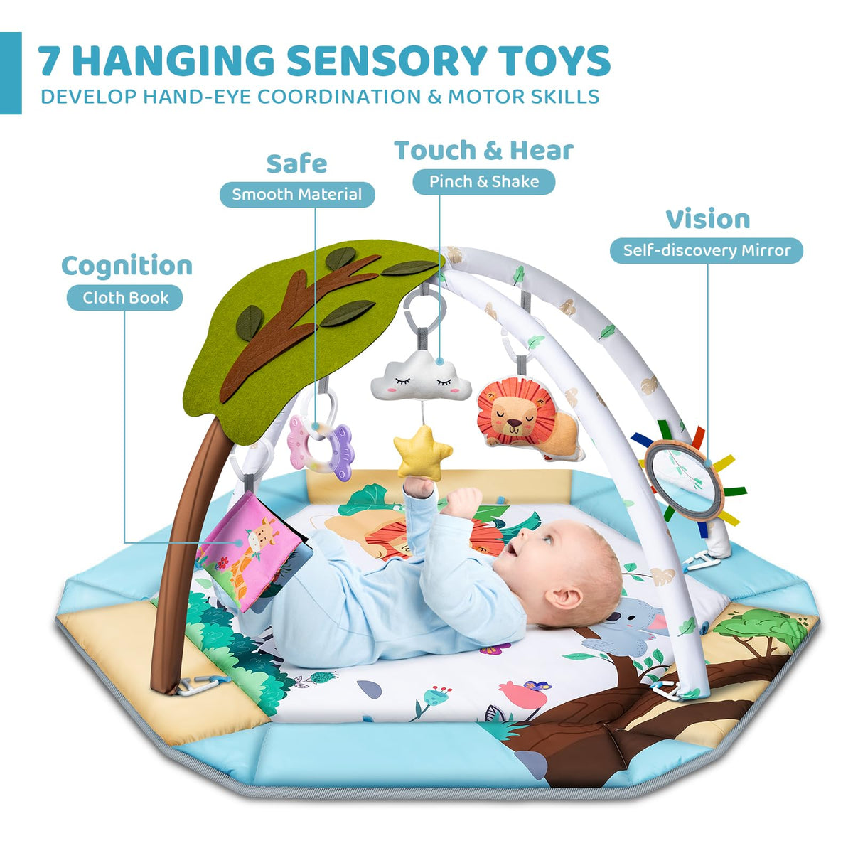 8-in-1 Tummy Time Play Mat & Ball Pit with 6 Toys H746