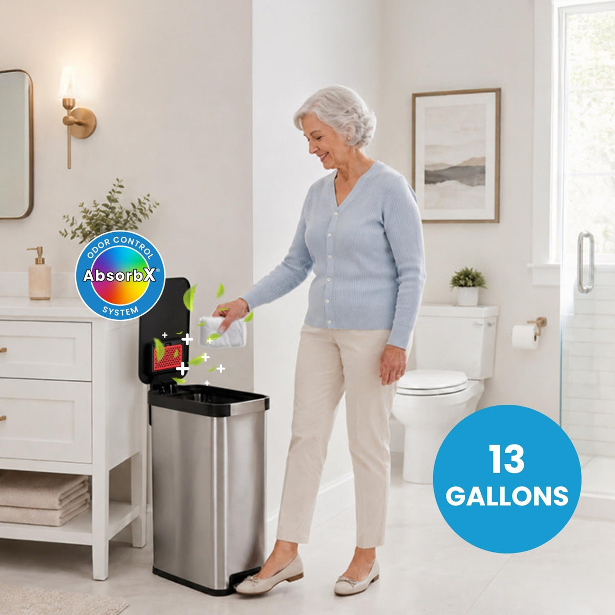 13 Gallon Stainless Steel Diaper Pail K4968
