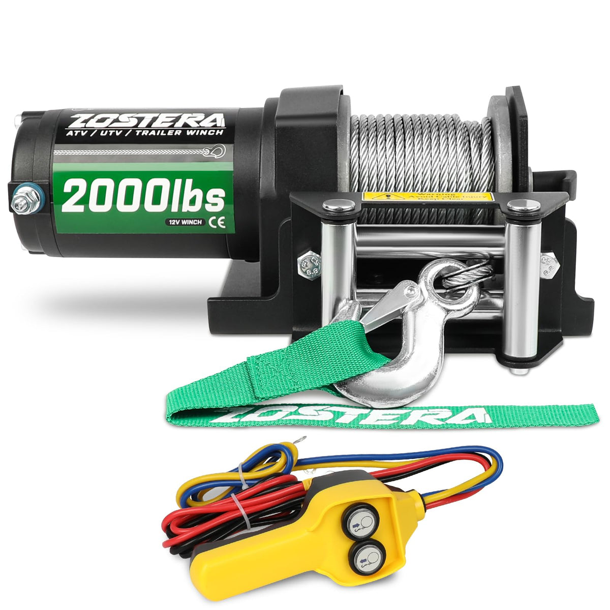 2000lb ATV Winch with Steel Cable N3824