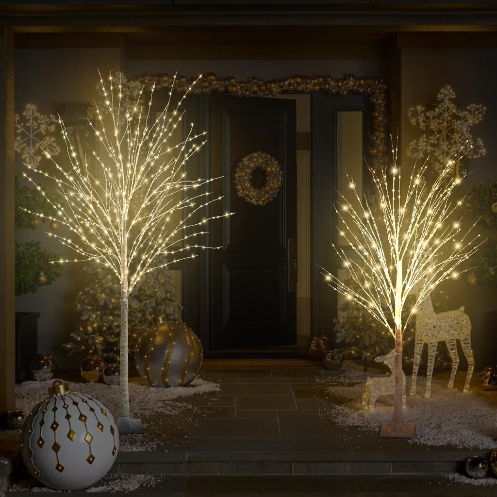 6FT Lighted Birch Tree O278