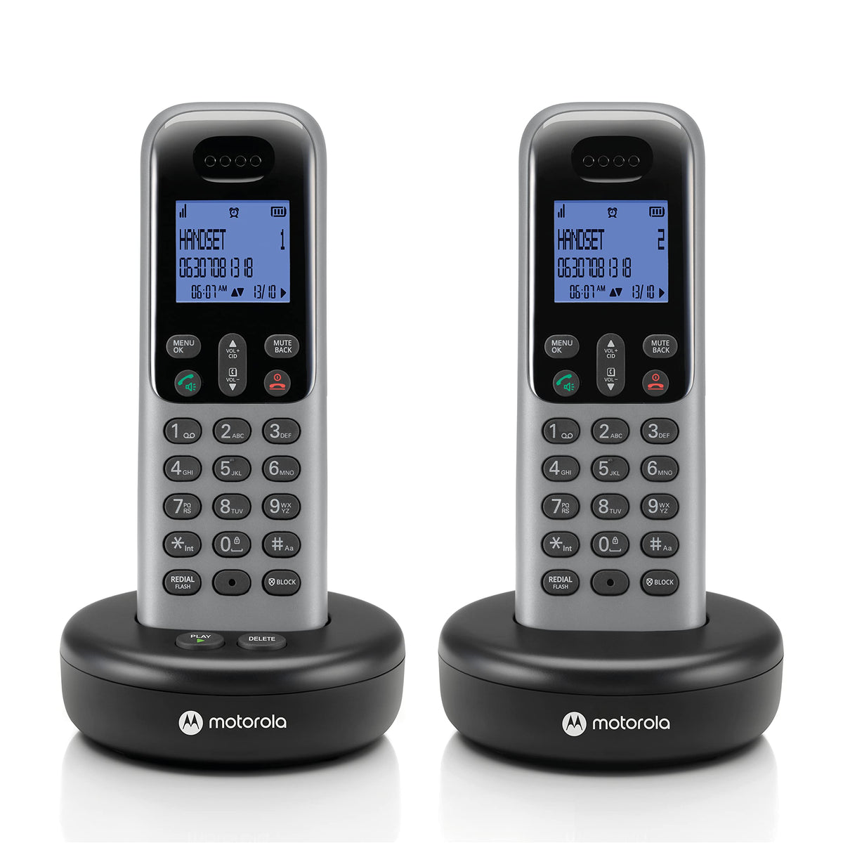 Cordless Phone with Answering Machine, 2 Handsets, Caller ID J6803