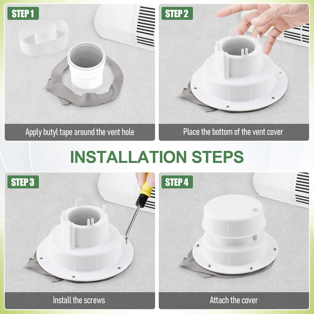 RV Plumbing Vent Covers with Screws, 2 Pack M83728