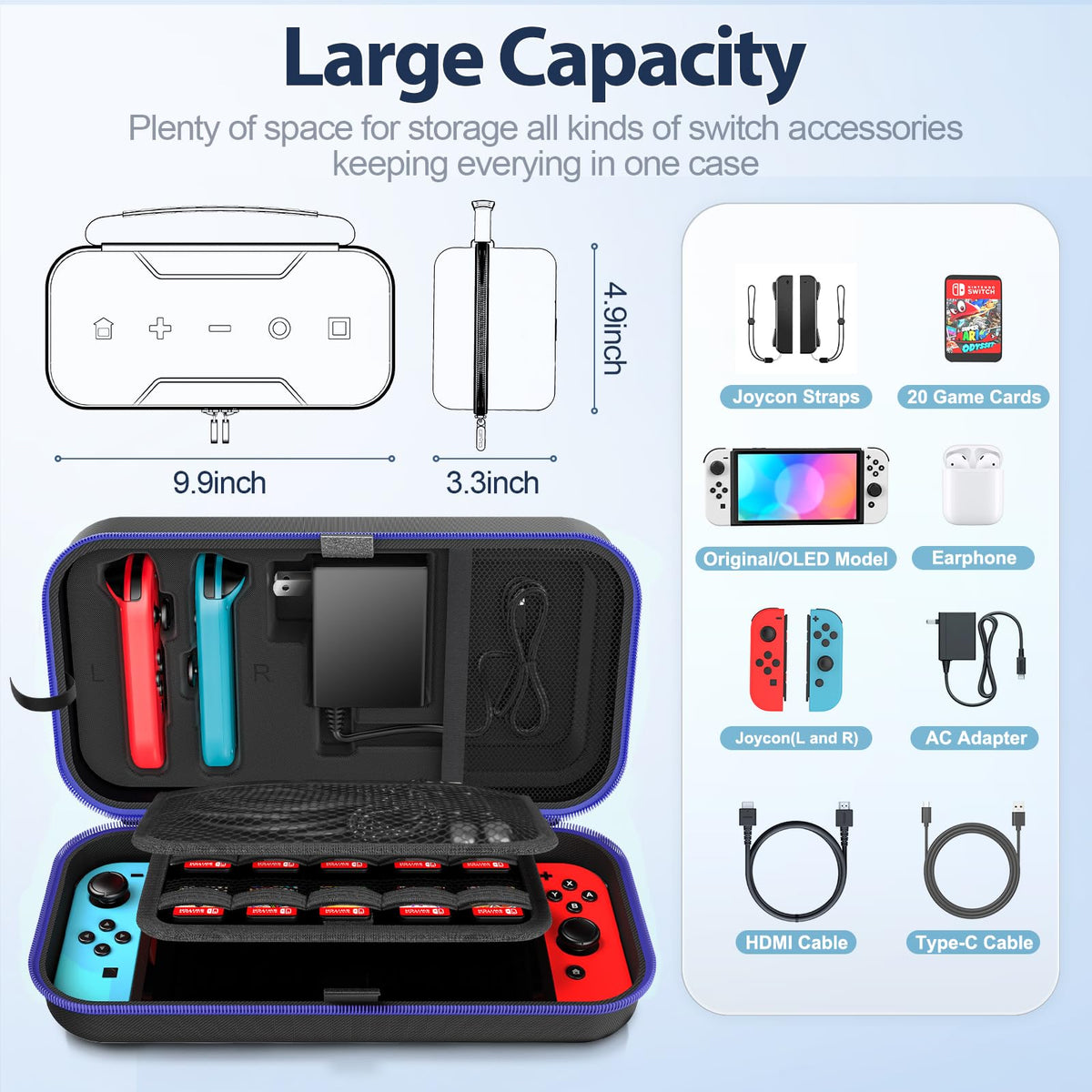Carrying Case Compatible with Nintendo Switch/OLED Model Y13551