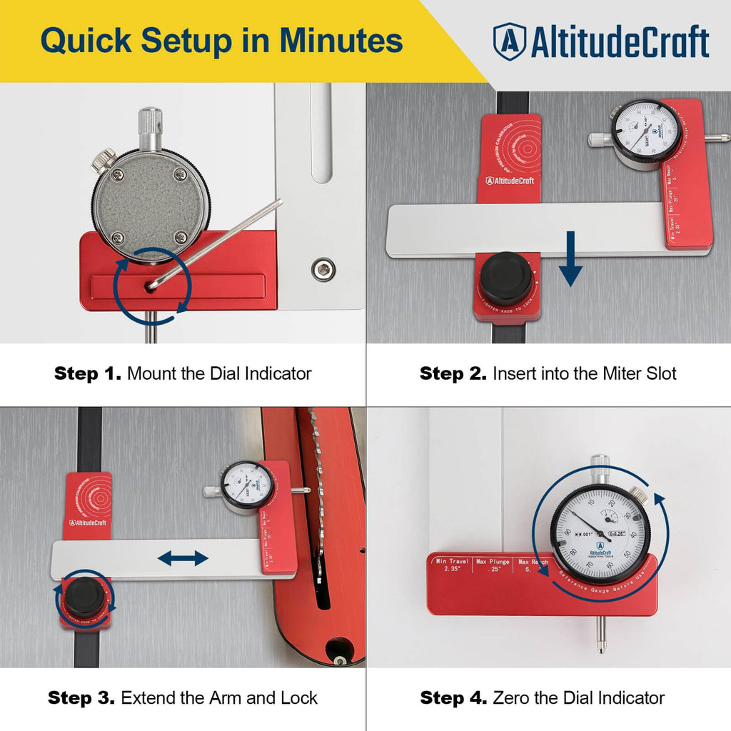 Table Saw Alignment Gauge with 0.001-Inch Dial Indicator O5382