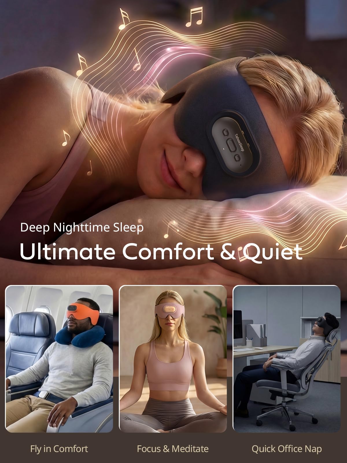 Ultra-Thin Adjustable Sleep Mask with Bluetooth 5.4 A2488