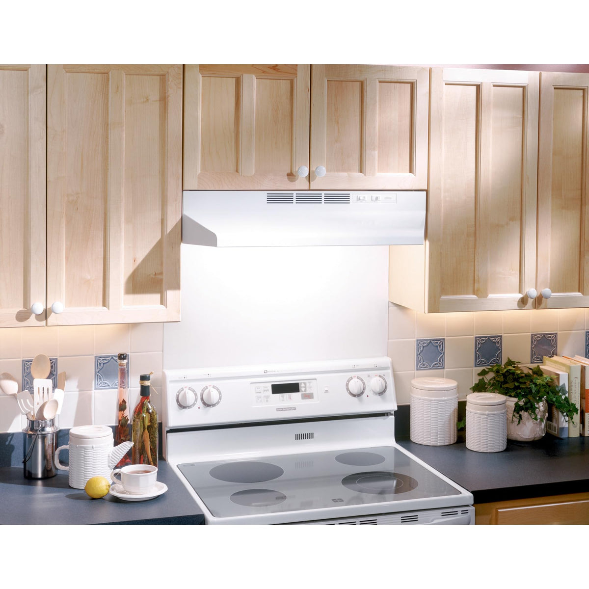 Ductless Range Hood with Lights, 30-Inch, White F282279