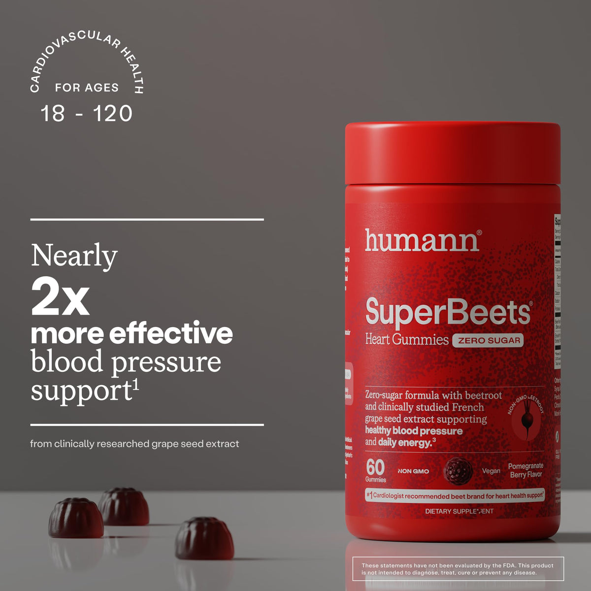 Zero Sugar Beet Gummies 60 Count E5020