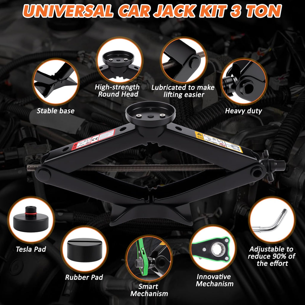 3 Ton Portable Scissor Jack Kit M269473