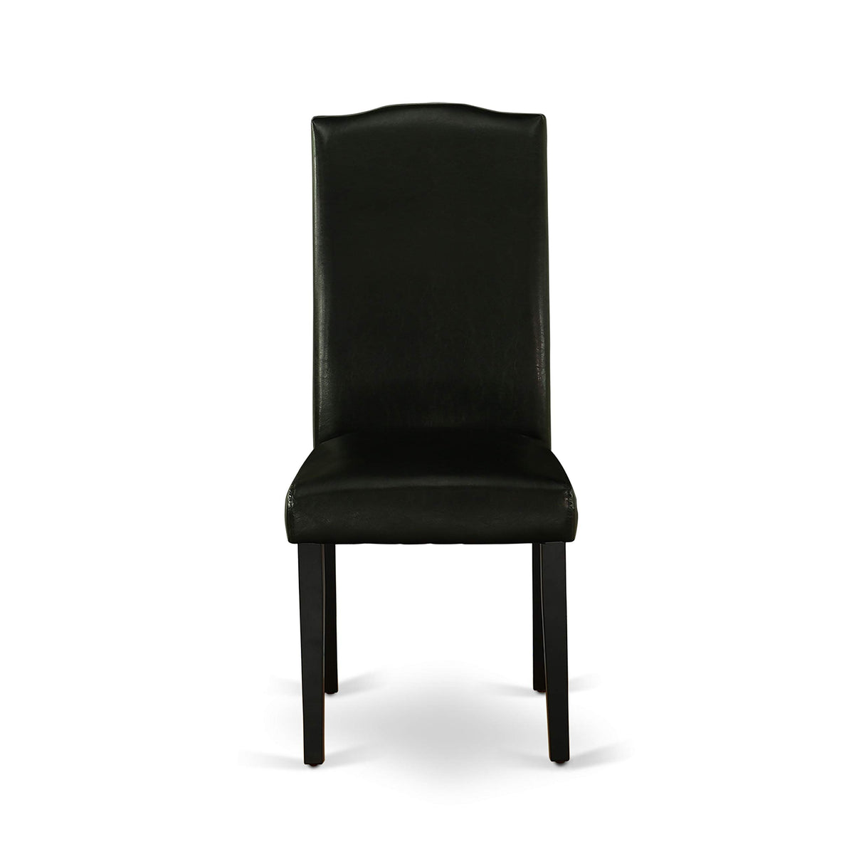 5 Piece Round Dining Table Set with 4 Black Faux Leather Chairs W860