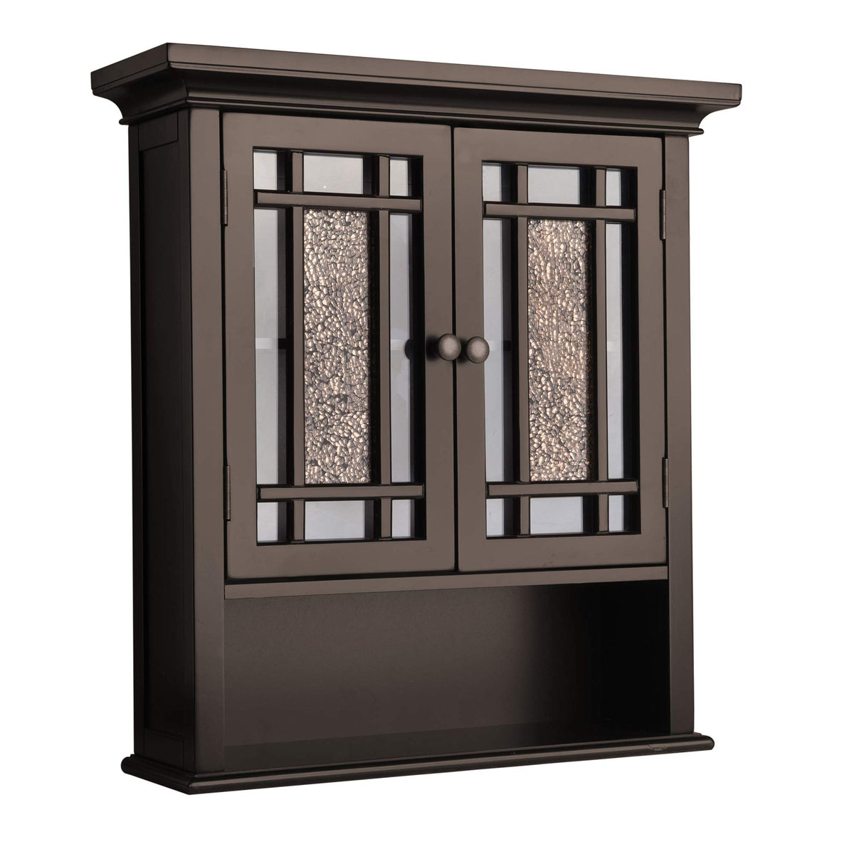 Over The Toilet Wall Medicine Cabinet with 2 Glass Mosaic Doors M523405