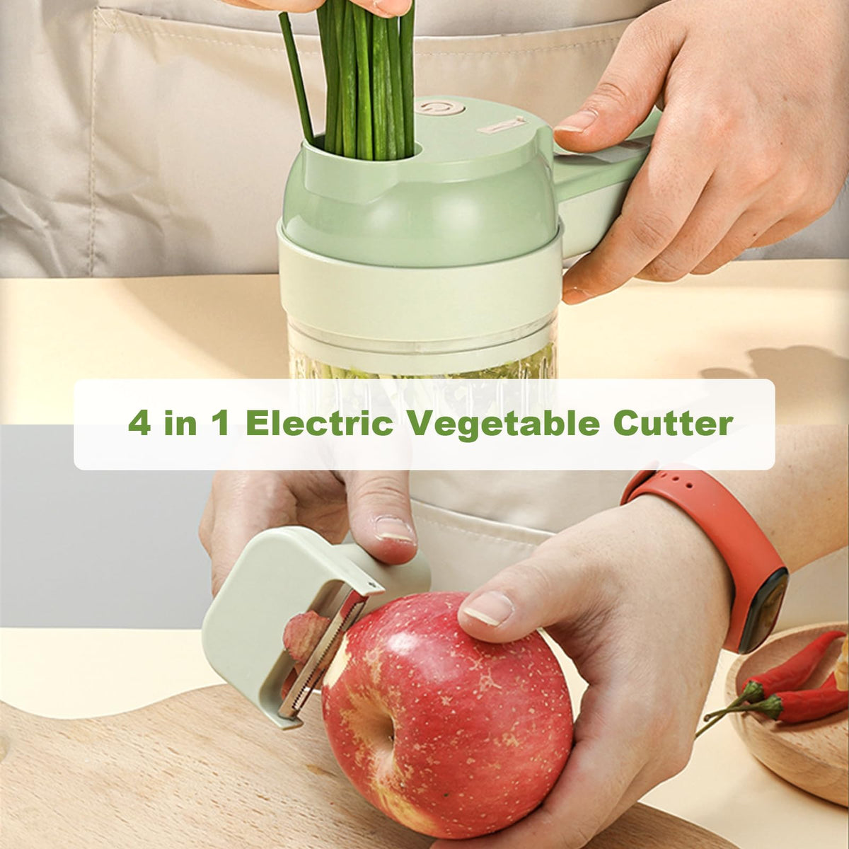 4 in 1 Portable Electric Vegetable Cutter Set M35022