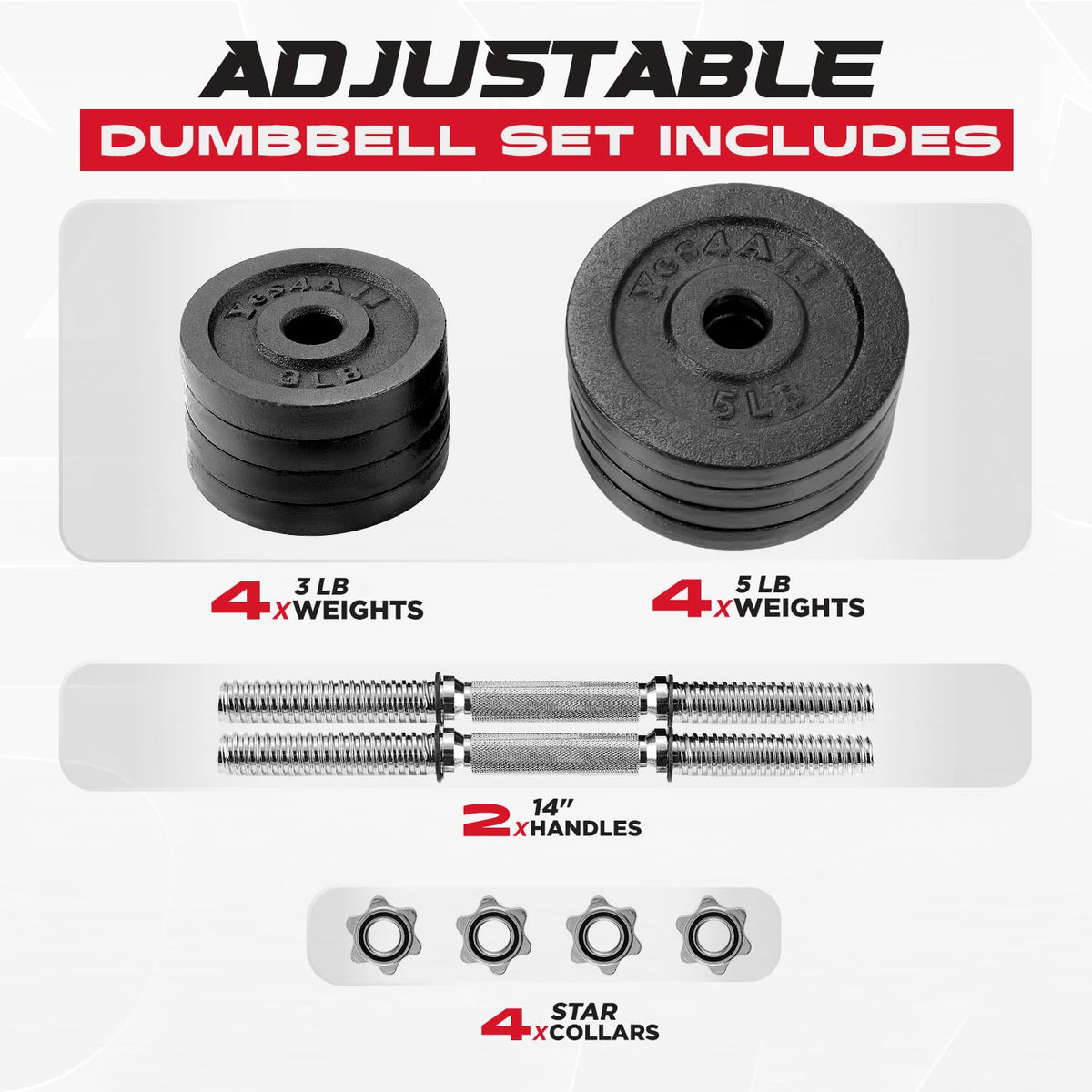Adjustable Dumbbell Set with Weight Plates Z7524