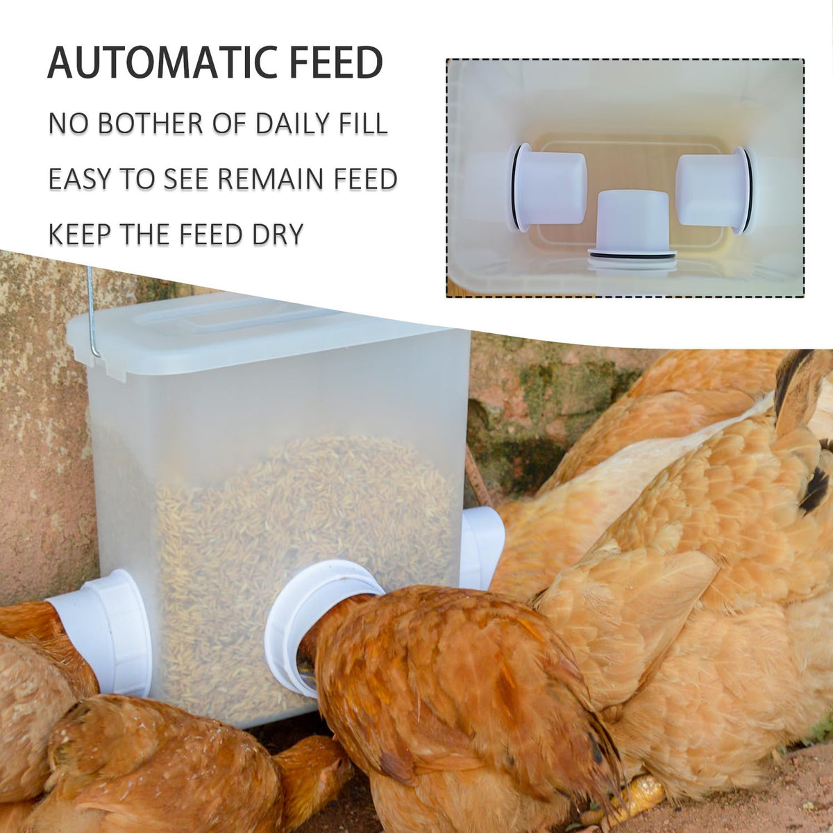 Automatic Chicken Feeder & Waterer Set J3725