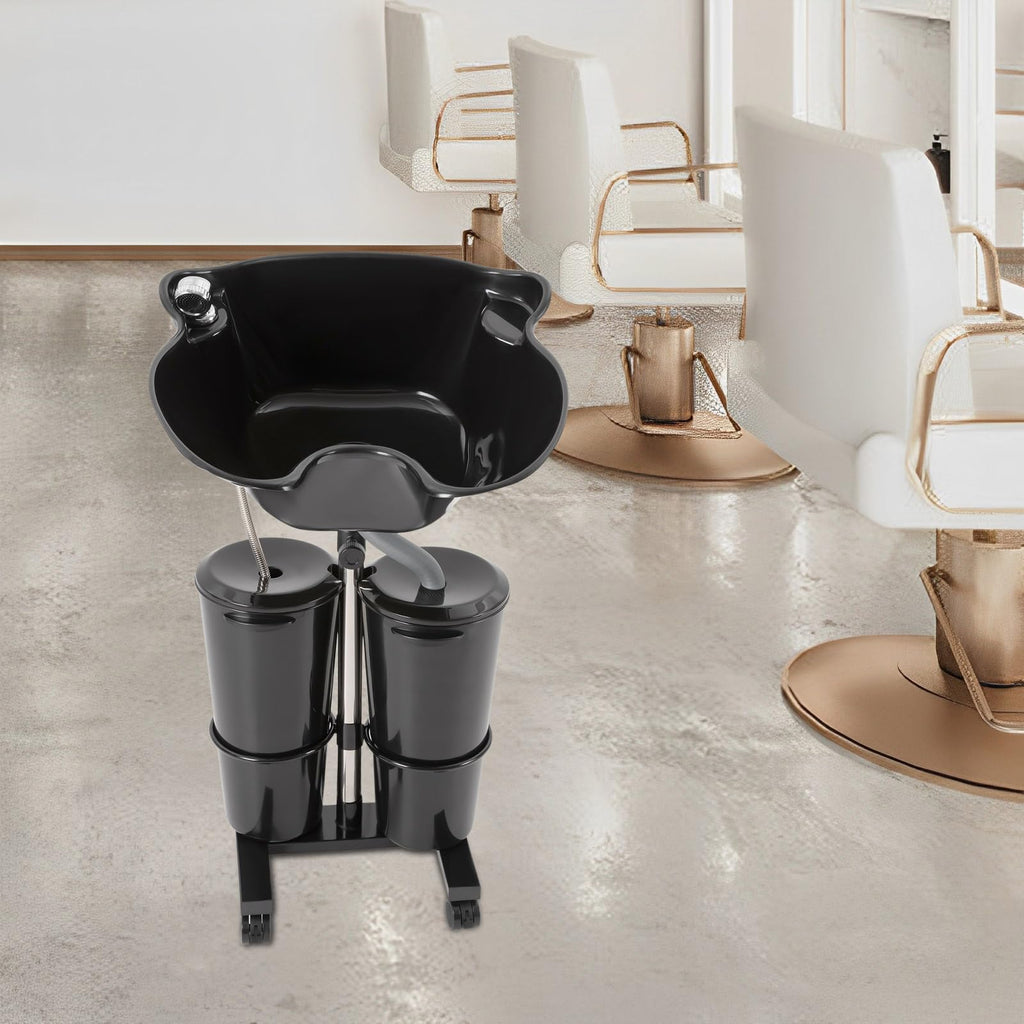 Portable Height-Adjustable Shampoo Basin with 2 Water Buckets H9345