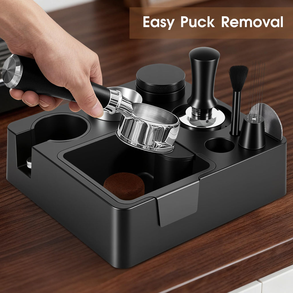 51mm Espresso Accessories Kit, Tamping Station, Knock Box, Tamper L674