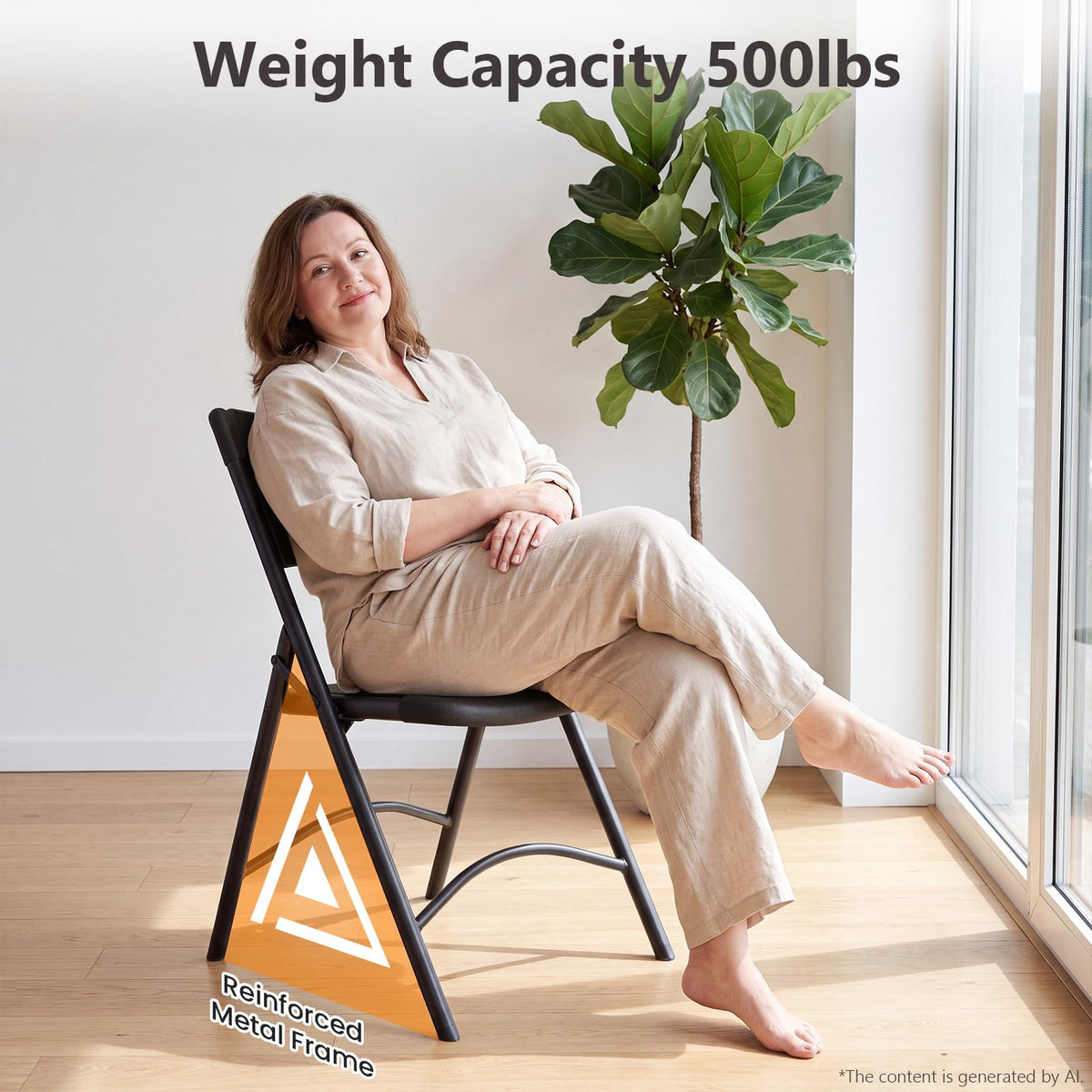 4 Pack Black Heavy Duty Folding Chair J78087